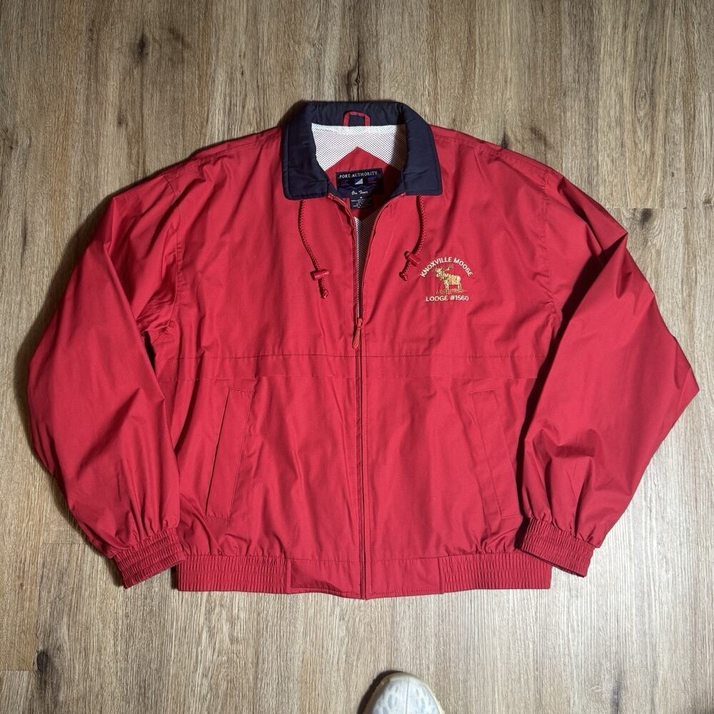 Port Authority On Tour Knoxville Moose Lodge #1560 Windbreaker Jacket Mens M Red